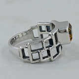 Natural Citrine Silver Rings