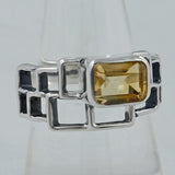 Natural Citrine Silver Rings