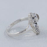 Rainbow Moonstone Silver Ring