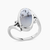 925 Silver Dendritic Opal Rings