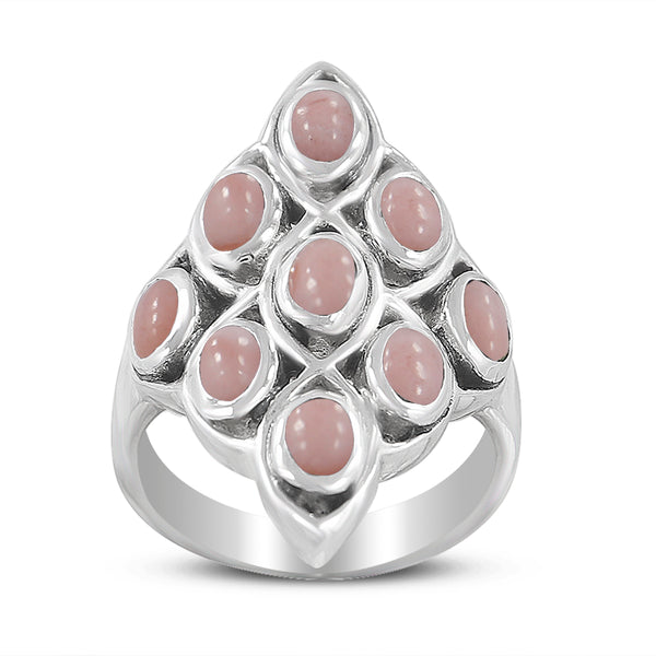 925 Sterling Silver Pink Opal Ring