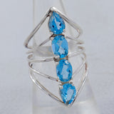 925 Sterling Silver Blue Topaz Ring