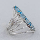 925 Sterling Silver Blue Topaz Ring