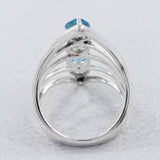 925 Sterling Silver Blue Topaz Ring