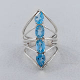 925 Sterling Silver Blue Topaz Ring
