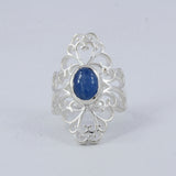 Natural Rainbow Moonstone Silver Rings