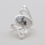 Natural Dendritic Opal Silver Rings
