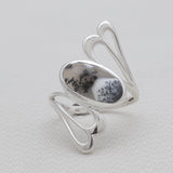 Natural Dendritic Opal Silver Rings