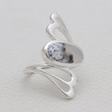 Natural Dendritic Opal Silver Rings