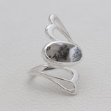Natural Dendritic Opal Silver Rings