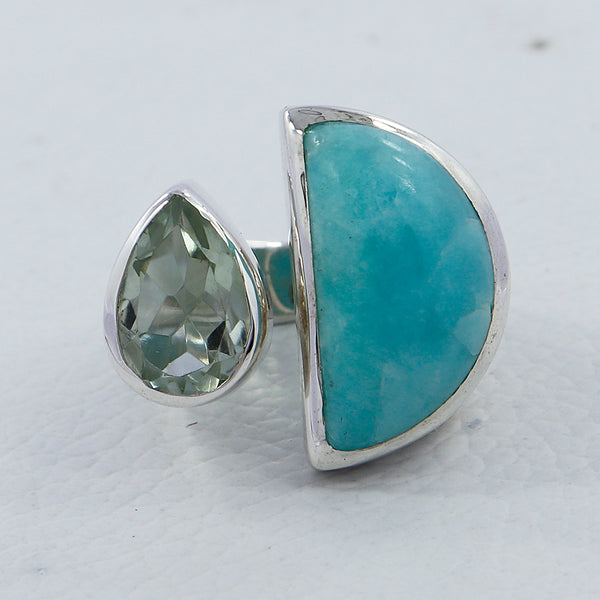 Amazonite Gemstone Ring - 925 Sterling Silver Ring