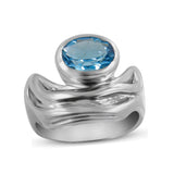 Natural Labradorite Silver Ring