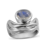 Natural Labradorite Silver Ring