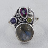 Natural Amethyst Sterling Silver Rings