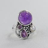Natural Amethyst Sterling Silver Rings