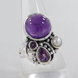 Natural Amethyst Sterling Silver Rings