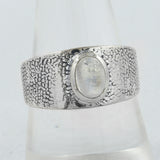 Rainbow Moonstone Silver Ring
