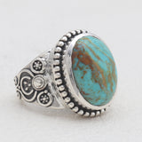 925 Silver Boulder Turquoise Rings