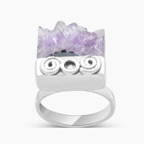 Amethyst Slice 925 Sterling Silver Rings