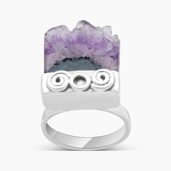 Amethyst Slice 925 Sterling Silver Rings