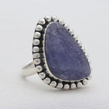 Rough Tanzanite Silver Designer Rings