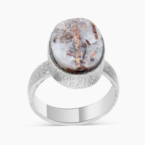 Raw Uncut Astrophyllite Silver Rings