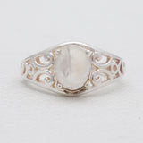 Rainbow Moonstone Silver Rings