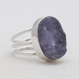 925 Sterling Silver Rough Tanzanite Rings