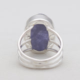 925 Sterling Silver Rough Tanzanite Rings