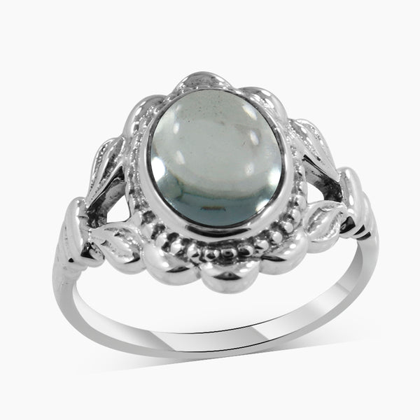Green Amethyst Silver Rings