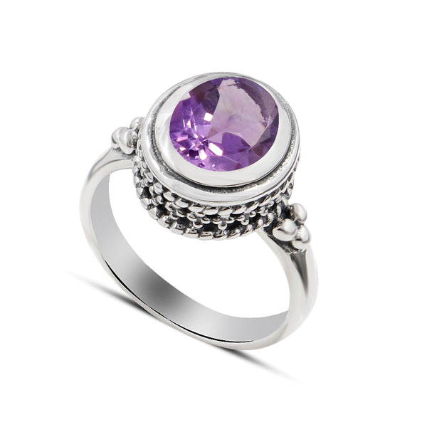 Natural Amethyst 925 Sterling Silver Ring