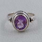 Natural Amethyst 925 Sterling Silver Ring