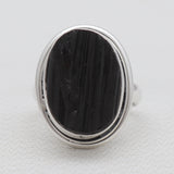 Black Tourmaline Silver Designer Rings