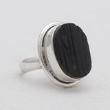 Black Tourmaline Silver Designer Rings