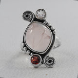 Rose Quartz 925 Sterling Silver Ring