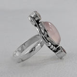 Rose Quartz 925 Sterling Silver Ring