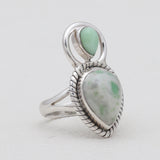 Green Glacier Emerald Silver Rings