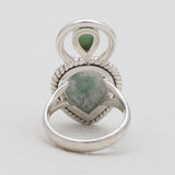 Green Glacier Emerald Silver Rings
