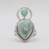Green Glacier Emerald Silver Rings