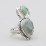 Green Glacier Emerald Silver Rings