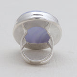Blue Lace Agate Silver Rings