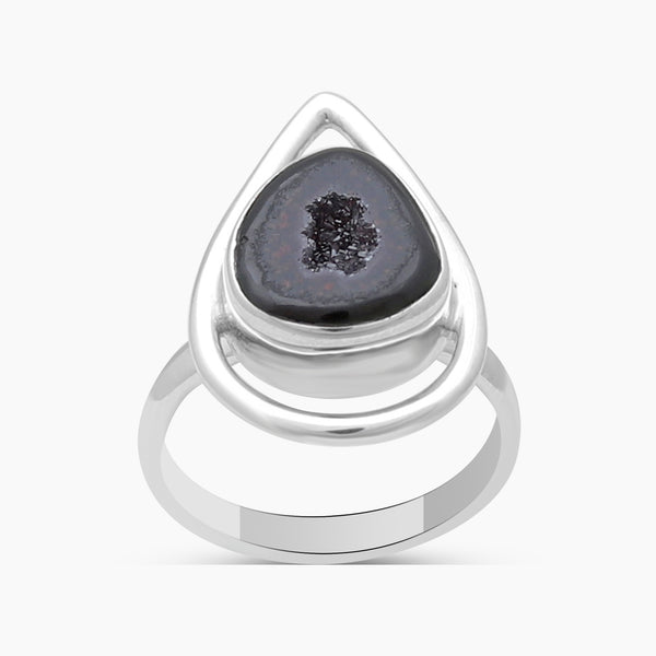 Coconut Geode Silver Rings