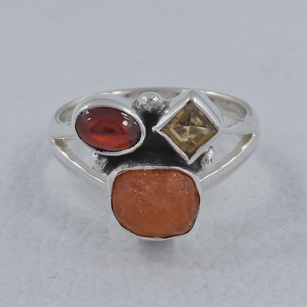 Natural Multistone Sterling Silver Rings