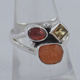 Natural Multistone Sterling Silver Rings