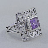 Amethyst Gemstone Silver Rings