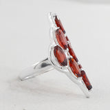 Natural Garnet Silver Rings