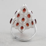 Natural Garnet Silver Rings
