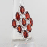 Natural Garnet Silver Rings