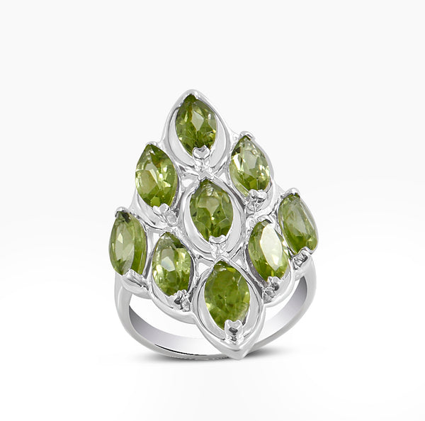 Natural Garnet Silver Rings