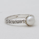 White Pearl Silver Designer Women Rings